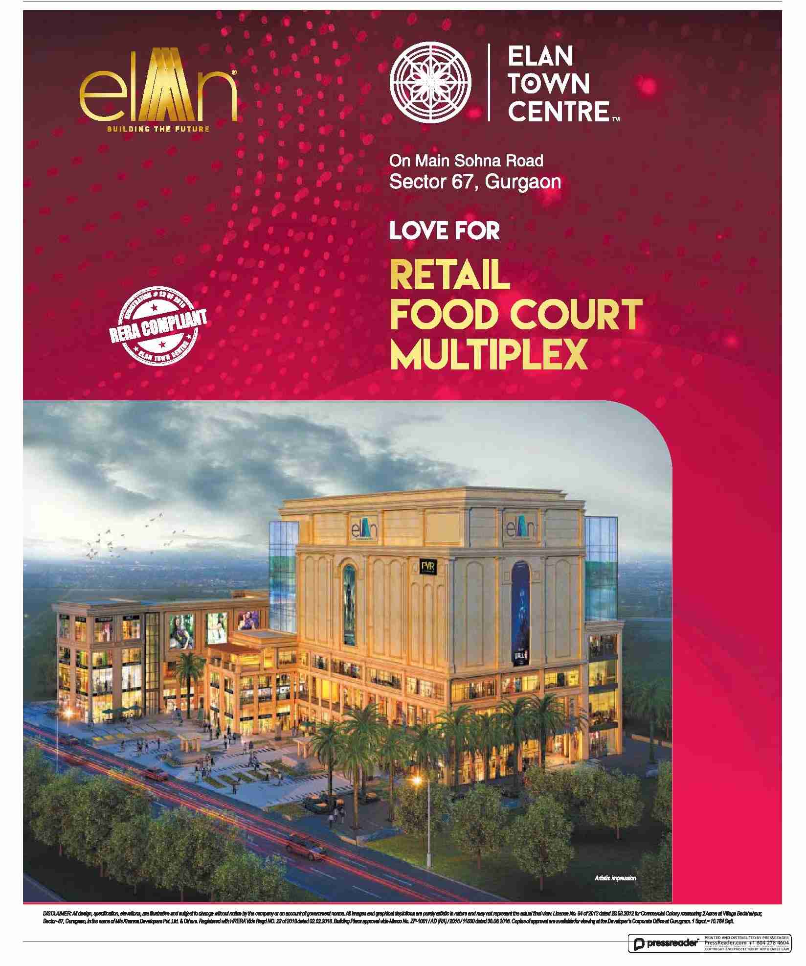 Elan Town Centre - Unveiling exclusive retail destination in Gurgaon Update